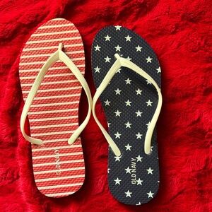 Old Navy Striped and Starry Flip Flops